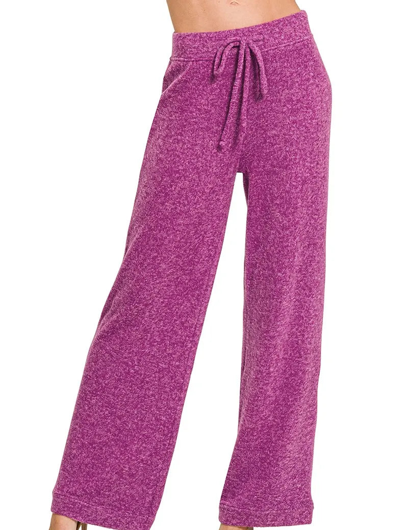 Zenana Soft Brushed Hacci Pants on Simply Obsessed