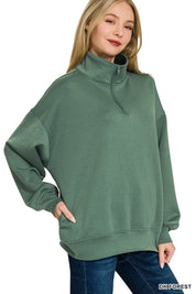 Zenana Scuba Quarter-Zip Sweatshirt on Simply Obsessed