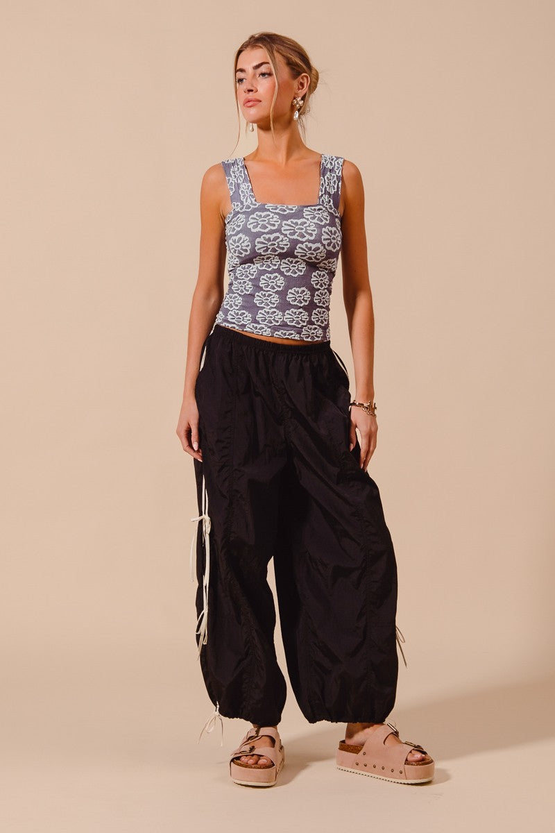 SO ME Loose Fit Jogger Pants With Double Lined Side Detail on Simply Obsessed
