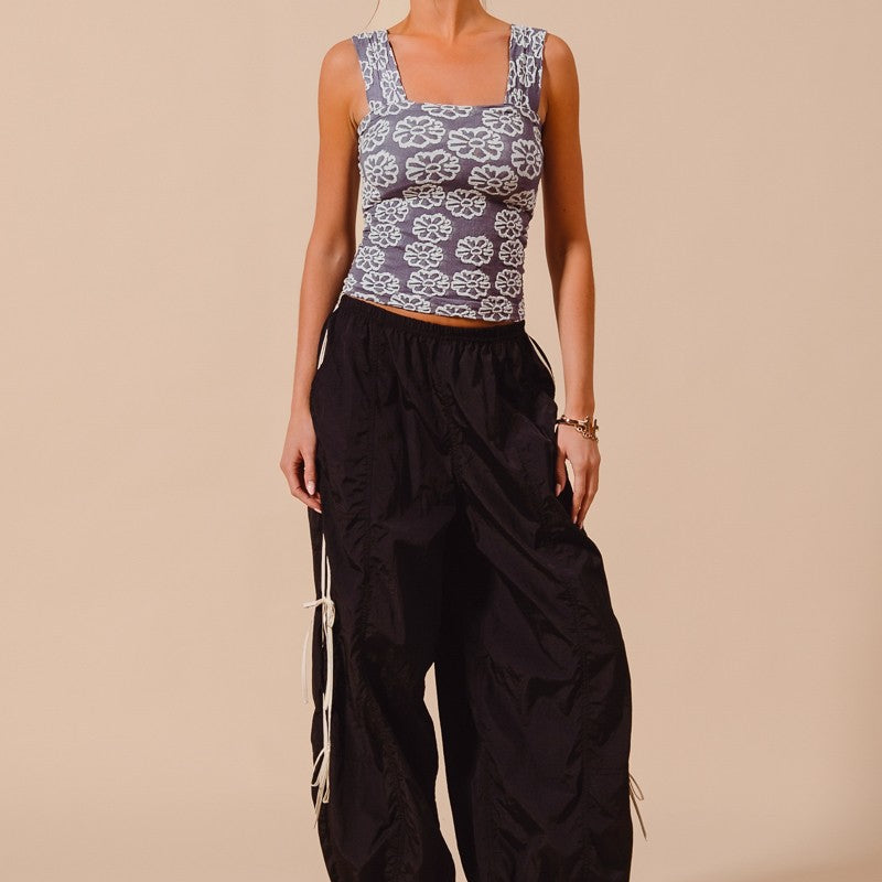 SO ME Loose Fit Jogger Pants With Double Lined Side Detail on Simply Obsessed