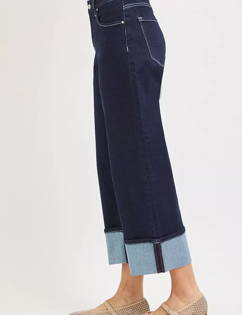 RISEN Slouchy Crop Barrel Cuffed Hem Jeans on Simply Obsessed