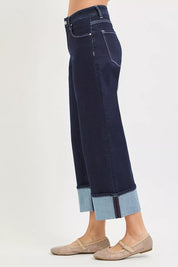 RISEN Slouchy Crop Barrel Cuffed Hem Jeans on Simply Obsessed