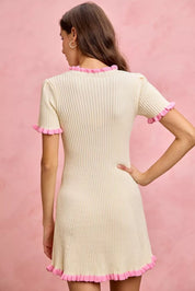SO ME Contrast Ruffled Sweater Knit Mini Dress on Simply Obsessed