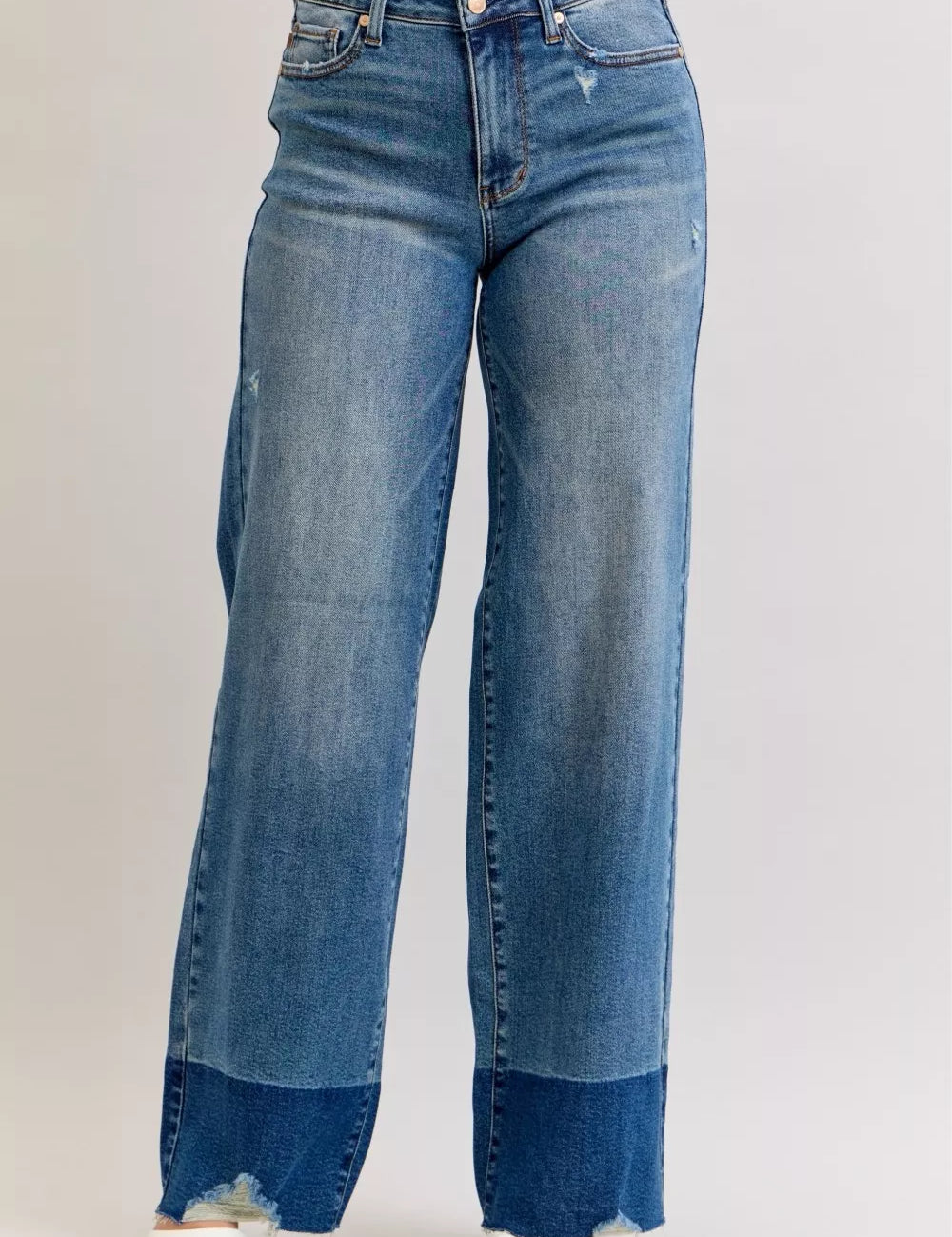 Judy Blue Raw Hem High Waist Column Straight Jeans on Simply Obsessed