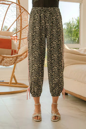 BIBI Leopard Prtins With Side Line Details Drawstrings on Simply Obsessed