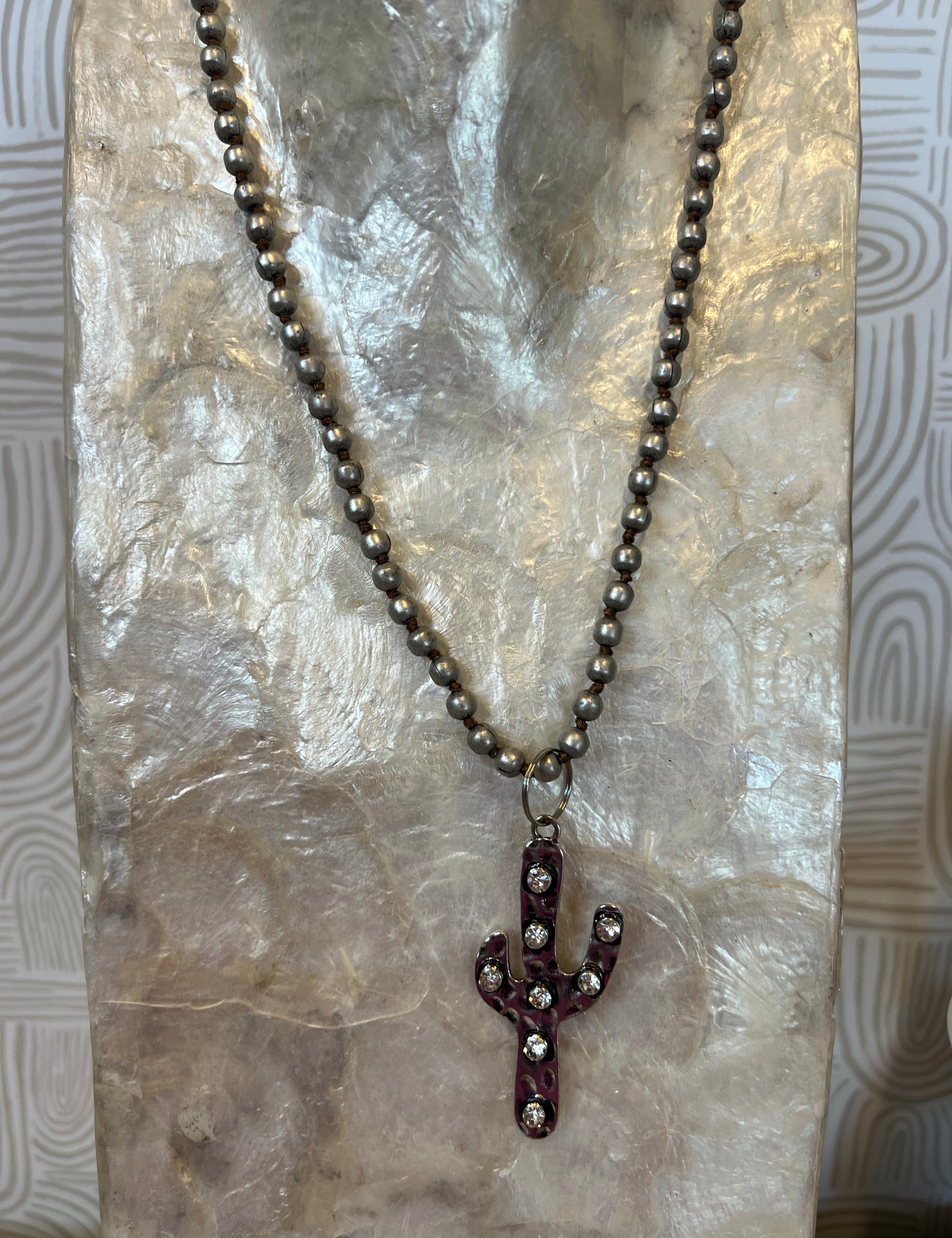 JEWELRY SALE Bling Cactus on Mini Navajo Pearl Necklace on Simply Obsessed