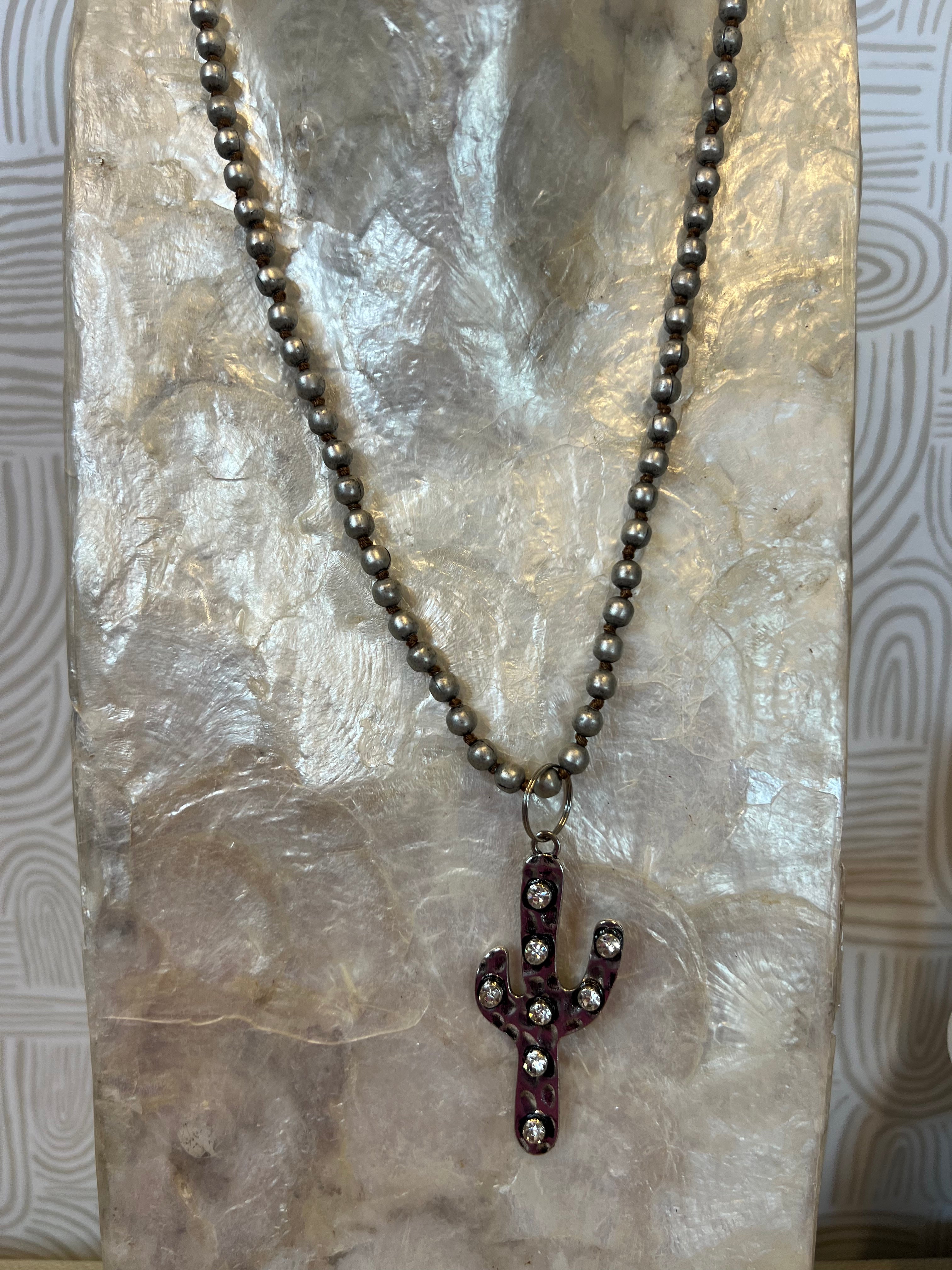 JEWELRY SALE Bling Cactus on Mini Navajo Pearl Necklace on Simply Obsessed