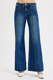 RISEN Full Size Tummy Control Mid Rise Ankle Wide Flare Jeans Plus Size on Simply Obsessed