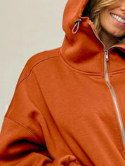 BIBI Half Zip Vintage Washed Fleece Hoodie on Simply Obsessed