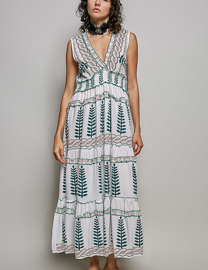 POL Floral Printed Sleeveless Tiered Dress with Smocked Waistband **DEBUT SALE** on Simply Obsessed