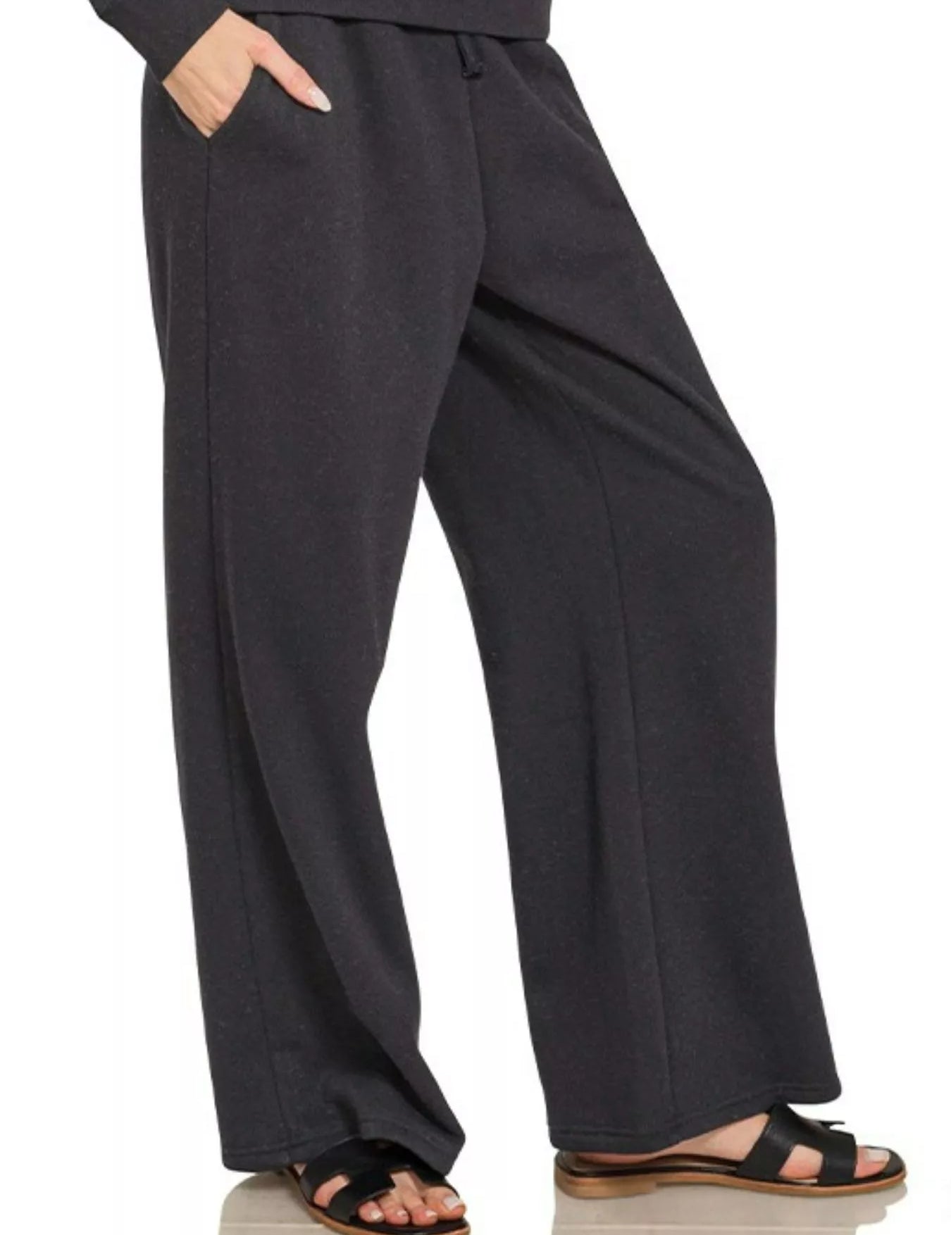 ZENANA Fleece Long Sleeve Top and Sweatpants Set on Simply Obsessed