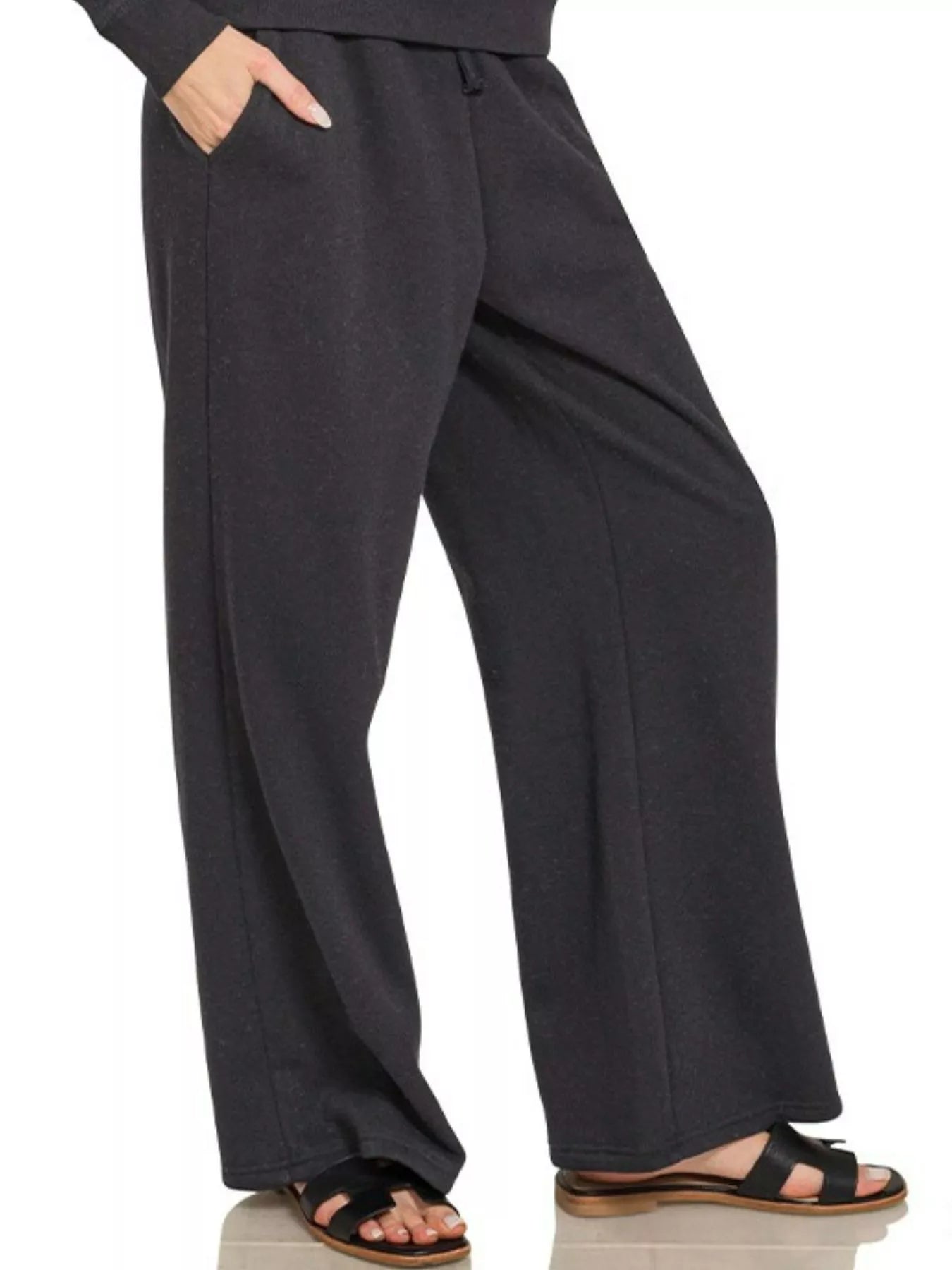 ZENANA Fleece Long Sleeve Top and Sweatpants Set on Simply Obsessed