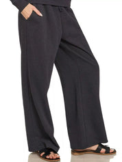 ZENANA Fleece Long Sleeve Top and Sweatpants Set on Simply Obsessed