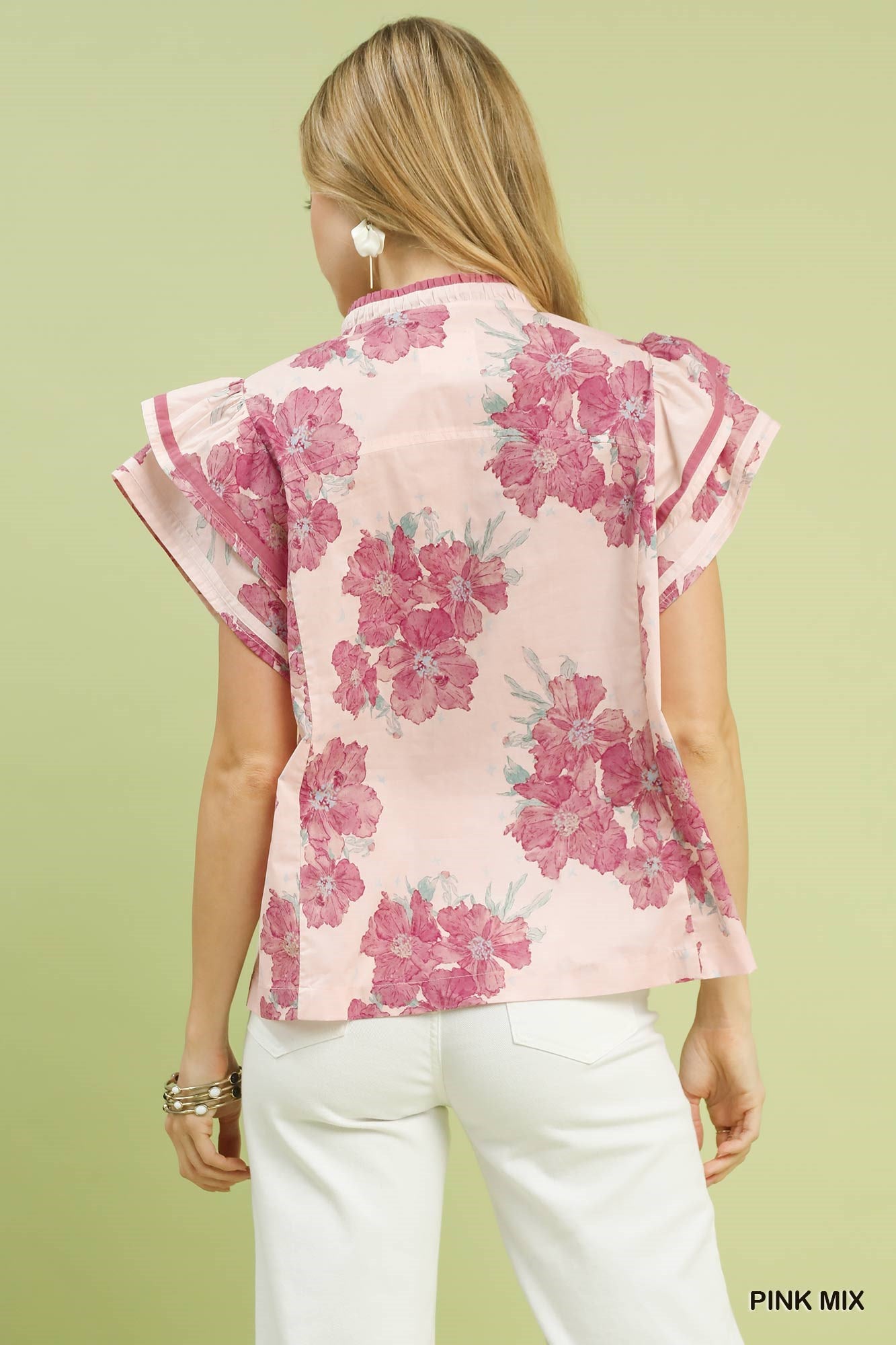 UMGEE Mix Floral Ruffle Sleeve Blouse **DEBUT SALE** on Simply Obsessed