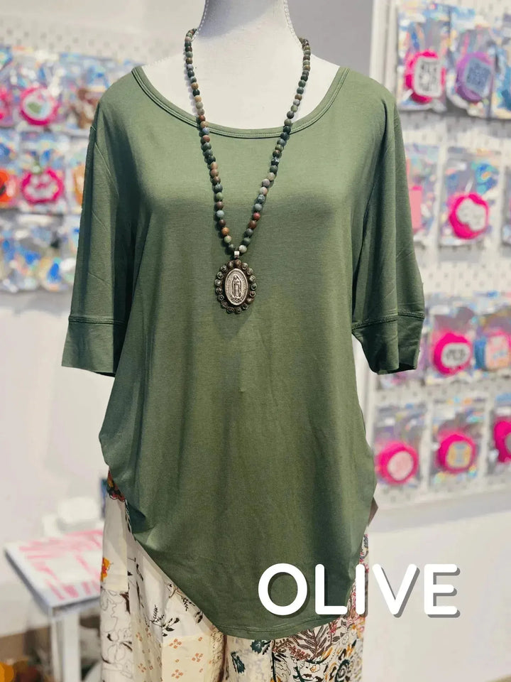 3/4 Sleeve Modal Everyday Top on Simply Obsessed