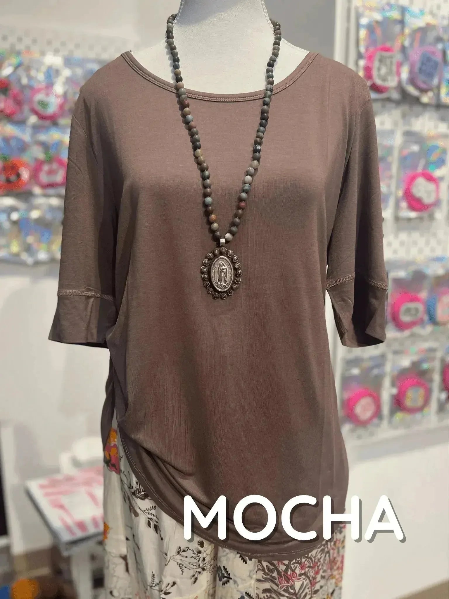 3/4 Sleeve Modal Everyday Top on Simply Obsessed