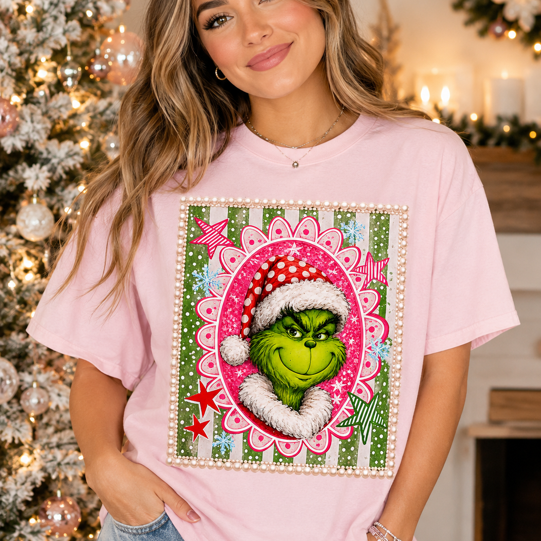 WS: Grinchy Bling Tee DIRECT TO GARMENT on Simply Obsessed