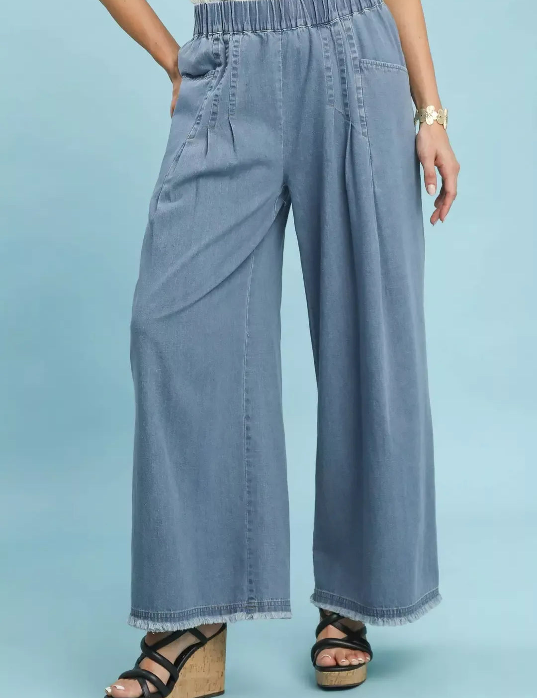 UMGEE Stone Washed Wide Leg Pants on Simply Obsessed