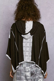 POL Short Sleeve Hoodie Top with Lace Detail on Simply Obsessed