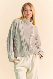 DAVI & DANI Cable-Knit Turtleneck Dropped Shoulder Sweater **FALL DEBUT SALE** on Simply Obsessed