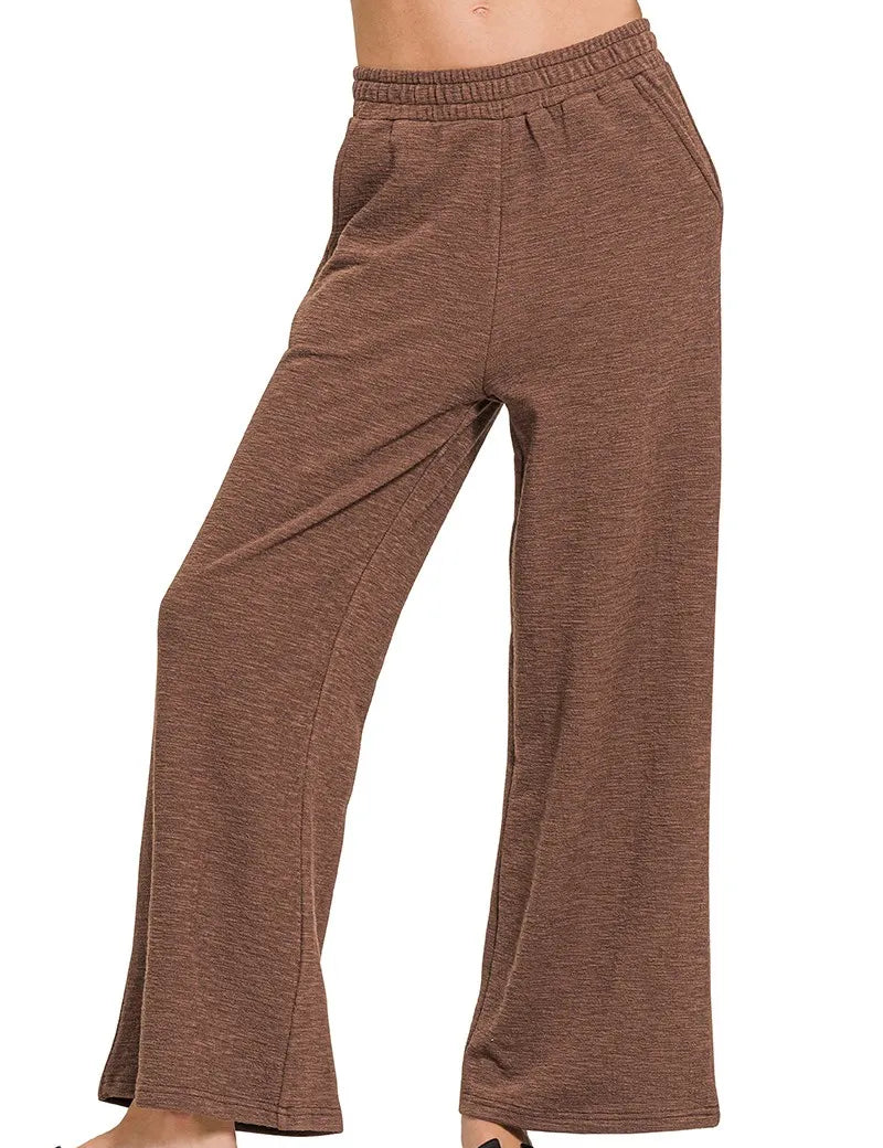 ZENANA Cotton Slub Wide Leg Pants on Simply Obsessed