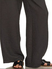 ZENANA Woven Crepe Elastic Band Pants on Simply Obsessed