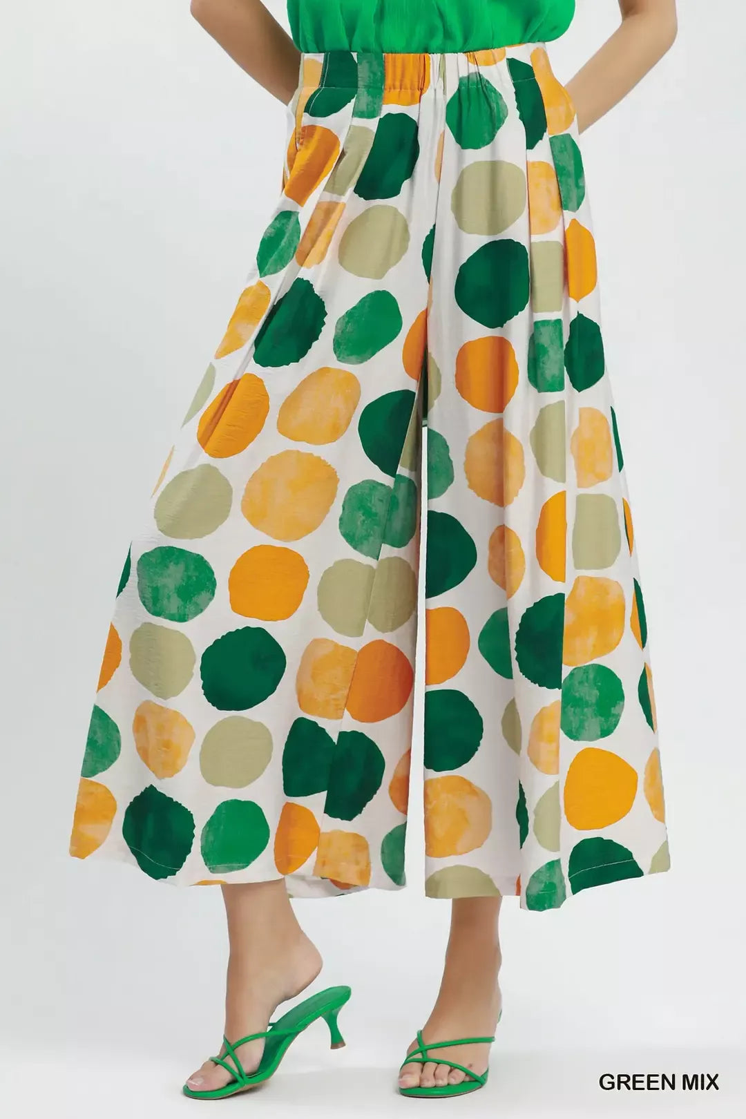 UMGEE Dot Print Wide Leg Pants on Simply Obsessed