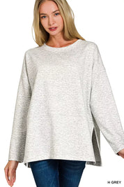 Zenana Scuba Side Slit Top and Pants Set on Simply Obsessed