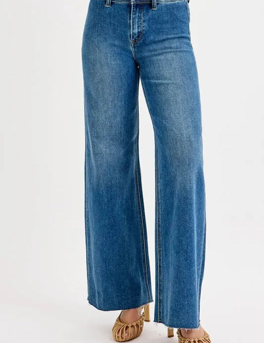 RISEN High-Waisted Wide Leg Jeans on Simply Obsessed