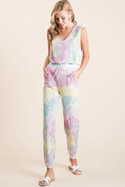 BiBi Tie Dye French Terry Casual Pants on Simply Obsessed