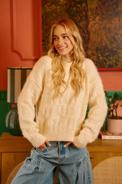 BIBI Checker Board Drop Shoulder Sweater on Simply Obsessed