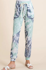 BiBi Tie Dye French Terry Casual Sweat Pants on Simply Obsessed