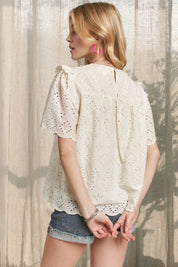ADORA Ruffle Shoulder Blouse on Simply Obsessed