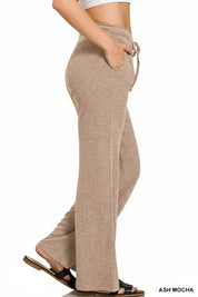 ZENANA Ribbed Drawstring Lounge Pants on Simply Obsessed