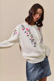 SO ME Floral Embroidered Coquette Sweater Cardigan on Simply Obsessed