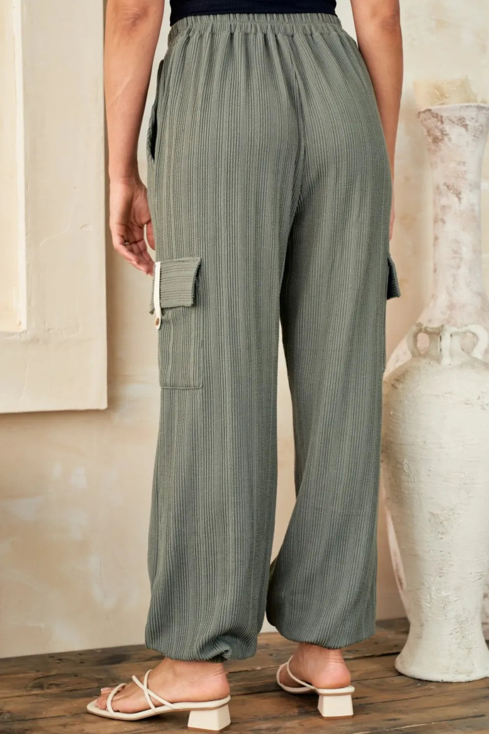 HAILEY & CO Textured Rib Cargo Pants on Simply Obsessed