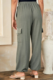 HAILEY & CO Textured Rib Cargo Pants on Simply Obsessed