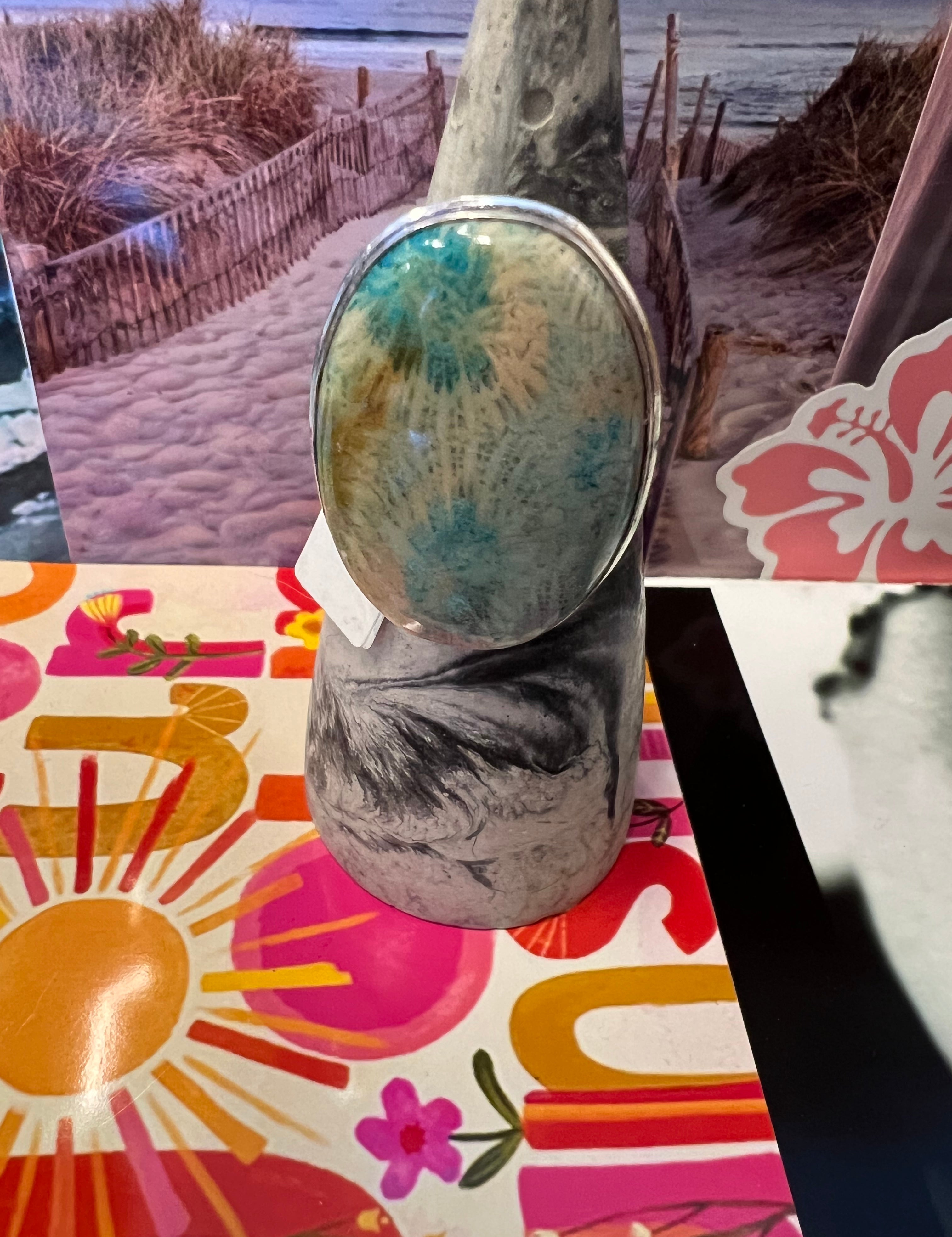 One of a Kind Size 12 Fossil Coral Ring on Simply Obsessed