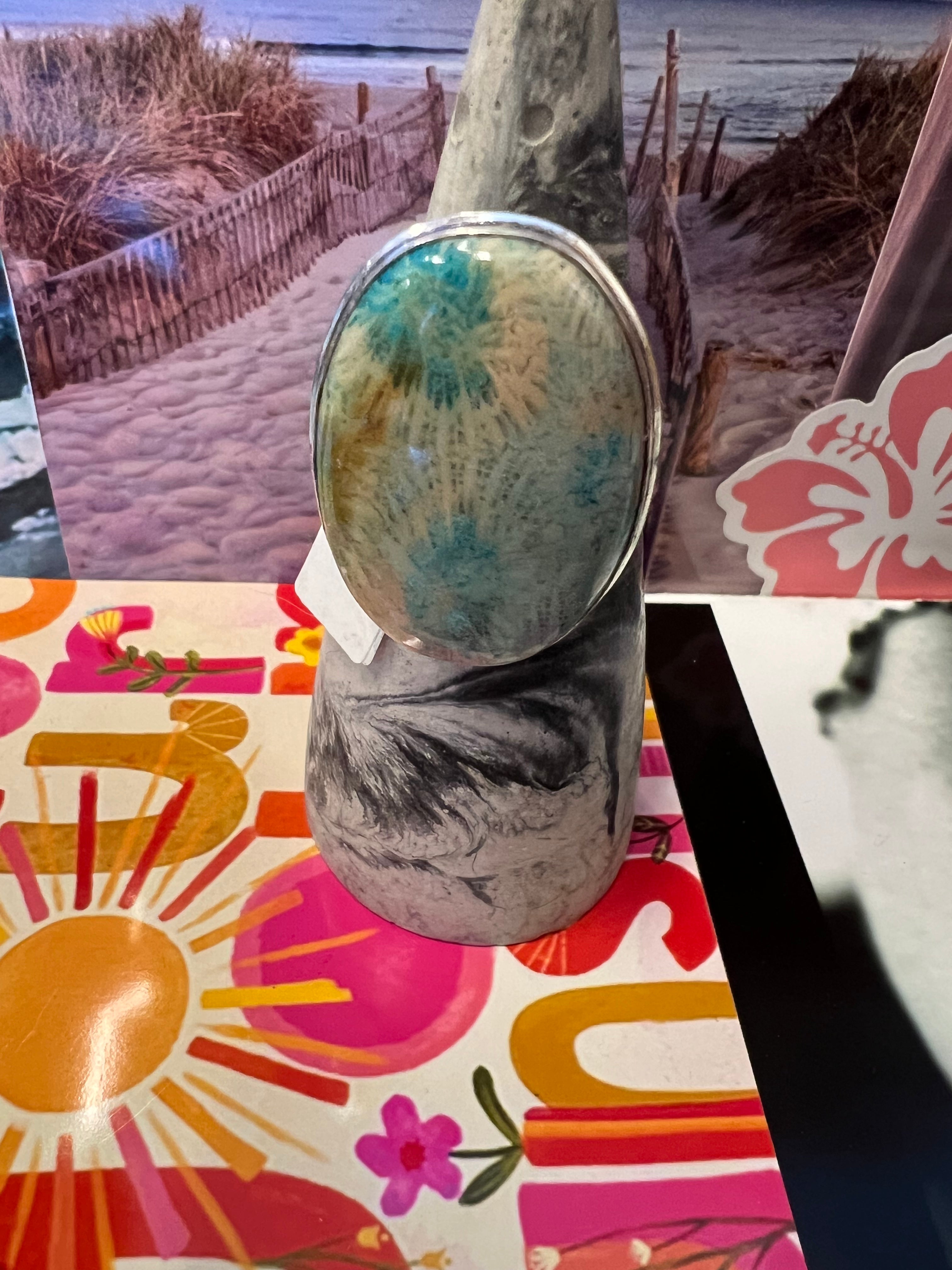 One of a Kind Size 12 Fossil Coral Ring on Simply Obsessed