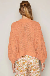 POL Mock Neck Cable Knit Sweater on Simply Obsessed