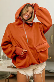 BIBI Half Zip Vintage Washed Fleece Hoodie on Simply Obsessed