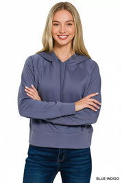 ZENANA Drawstring Scuba Hoodie on Simply Obsessed