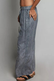 POL Tassel Drawstring Embroidered Wide Leg Woven Pants **FALL DEBUT SALE** on Simply Obsessed