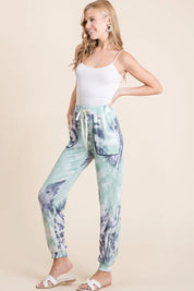 BiBi Tie Dye French Terry Casual Sweat Pants on Simply Obsessed