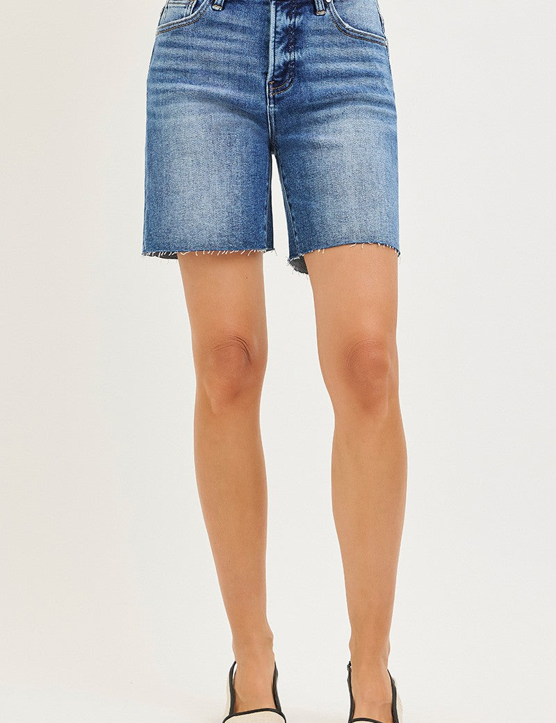 RISEN Tummy Control High Rise Raw Cut Hem Jhorts on Simply Obsessed