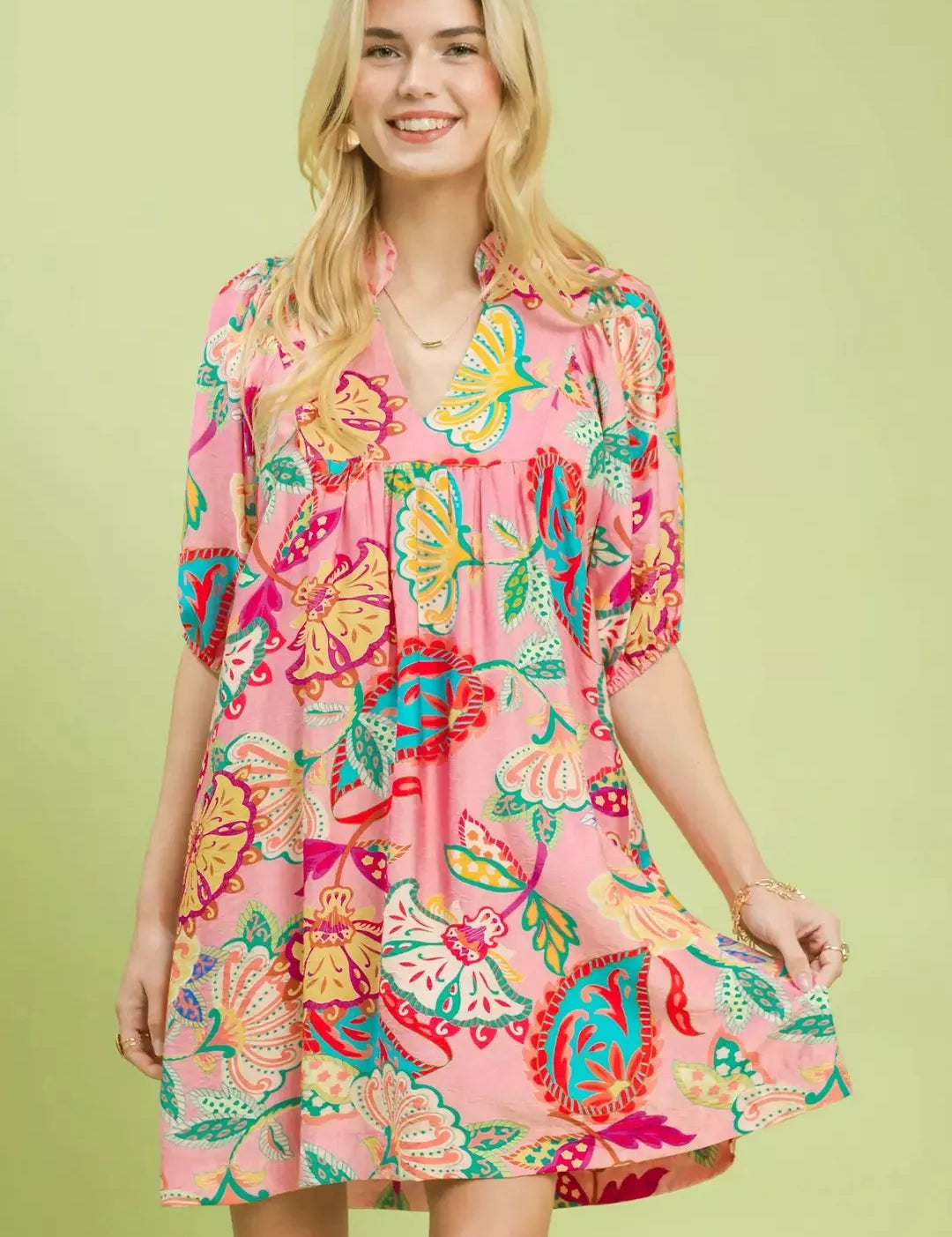 UMGEE Paisley Print Mini Dress on Simply Obsessed