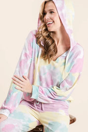 BiBi Tie Dye French Terry Casual Pants on Simply Obsessed