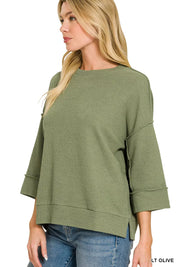 ZENANA Double Knit 3/4 Sleeve Top on Simply Obsessed