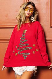 BiBi Sequin Star Tinsel Christmas Sweater on Simply Obsessed