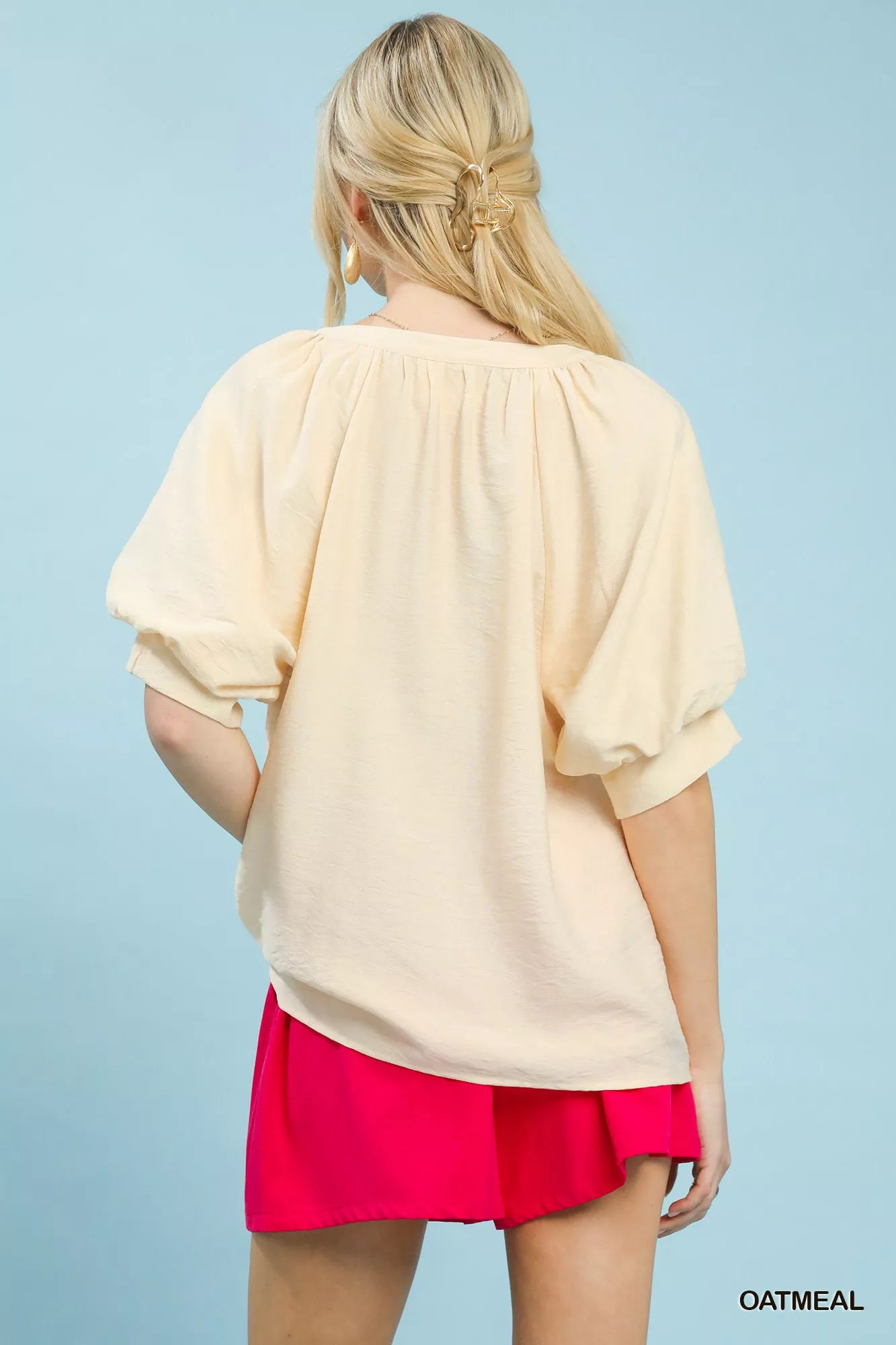 UMGEE Embroidered Puff Sleeve Blouse on Simply Obsessed